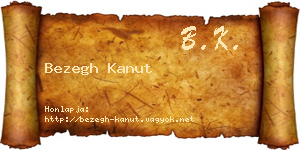 Bezegh Kanut névjegykártya